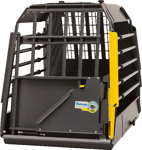 Dog Crate for dog transport in personal vehicles. MIMsafe VarioCage single. The safest dog crate for cars.